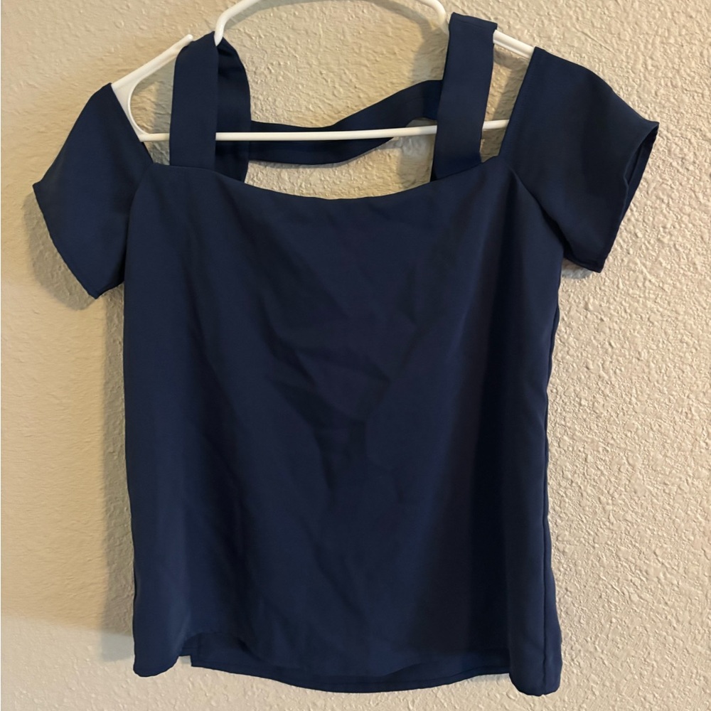 Cooper Ella Dark Blue Square Neck Blouse Cooper Ella Dark Blue Square Neck Blouse